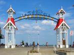 The famous public BOARDWALK sign located at the main entrance of the boardwalk in Ocean City, Maryland.