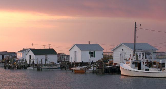 Dawn comes to Tangier Island, Virginia