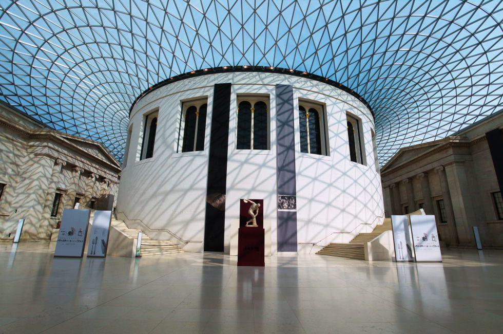 Interior of the British Museum in London.