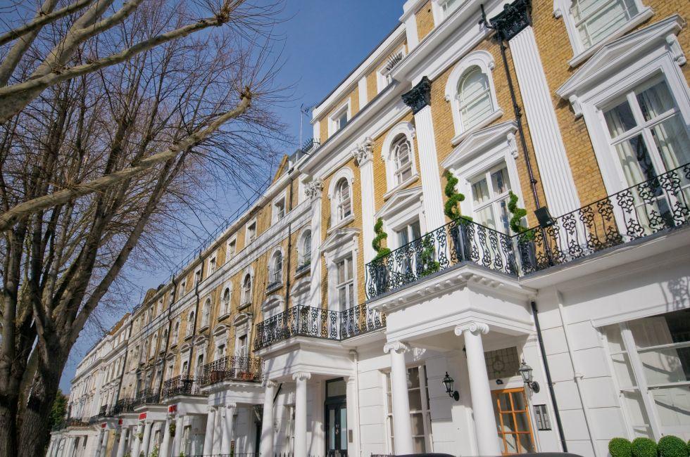 A row of flats located in bayswater london. for similar photographies visit: Buildings - Commerical and residential.