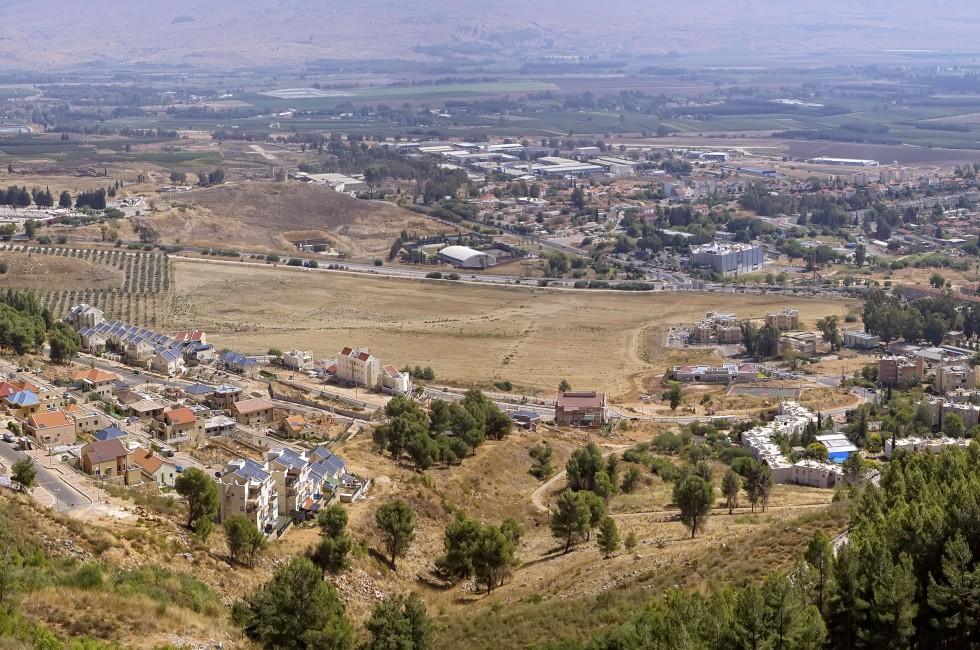 View from  the mountains on Kiryat Shmona town (the north of Israel);