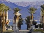 View on the Aqaba gulf from a park of Eilat city, Israel.