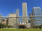 CHICAGO, ILLINOIS AUGUST 21: The popular Jay Pritzker Pavilion in Millennium Park on a beautiful summer day in downtown on August 21, 2011 in Chicago.