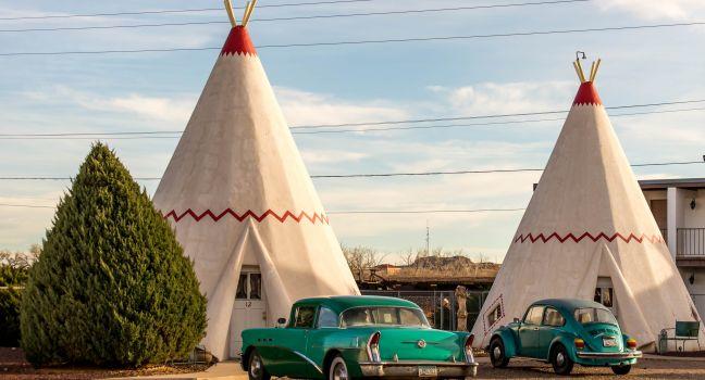 Wigwam Hotel, Holbrook, AZ, USA: teepee or wigwam hotel rooms along historic route 66.