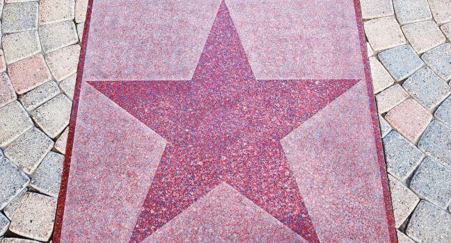 An empty star from the Walk of Stars in Palm Springs, California.