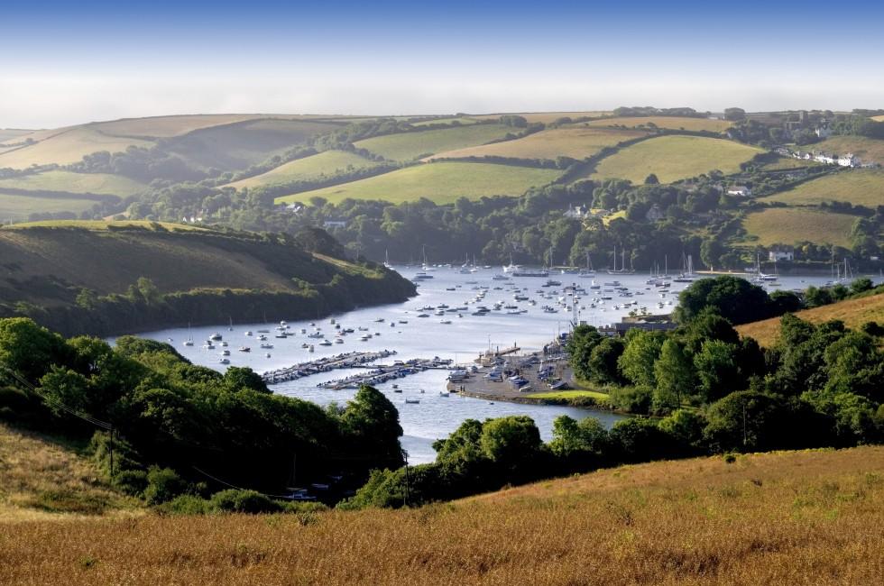 view of the kingsbridge estuary salcombe devon england uk; 