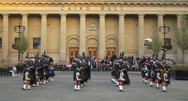Tayforth UOTC Pipes & Drums, Dundee Caird Hall; Shutterstock ID 2135051; Project/Title: Scotland ebook