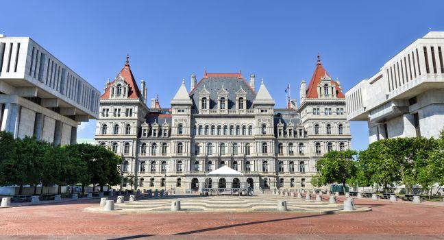 The New York State Capitol Building in Albany, home of the New York State Assembly.