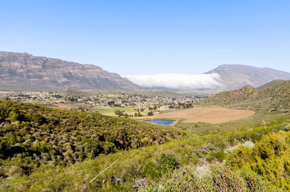Aerial view of Barrydale in South Africa