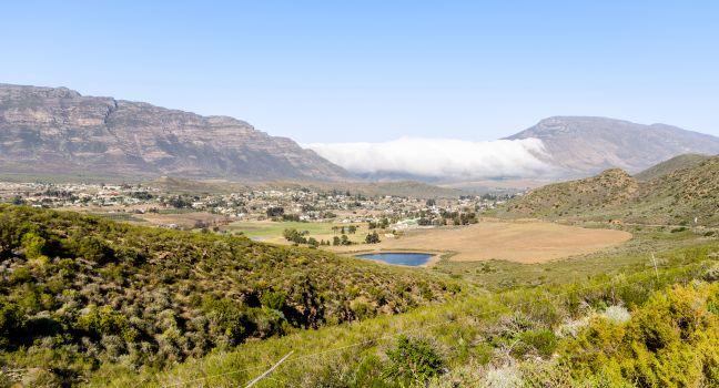Aerial view of Barrydale in South Africa