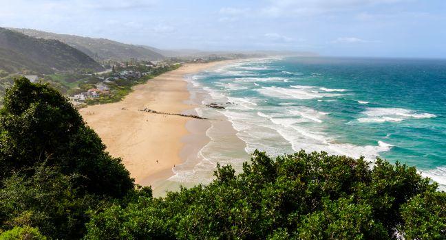 Aerial view of Wilderness Beach in South Africa