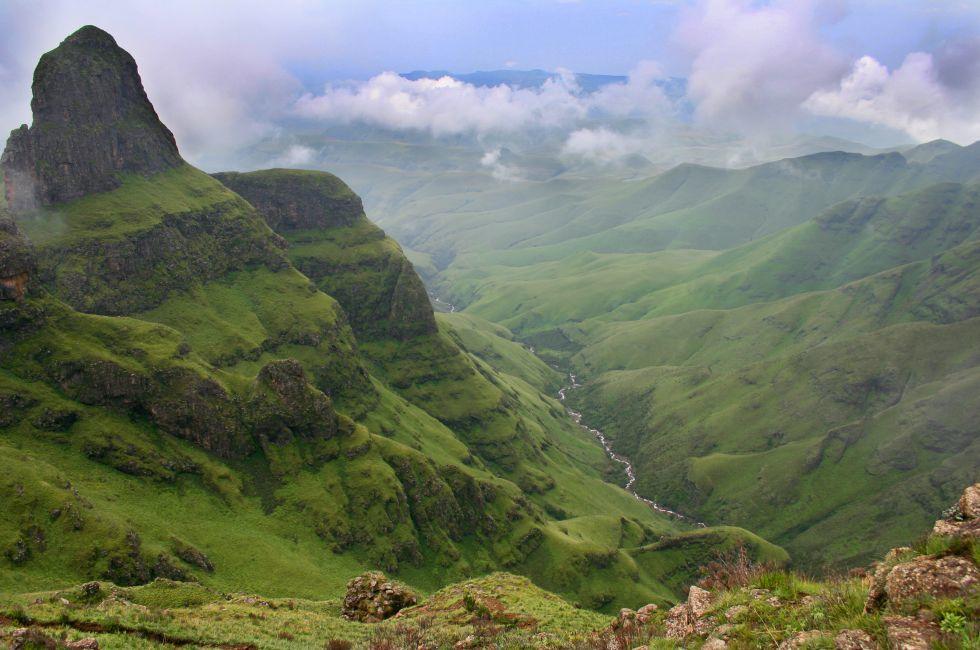 Green valley in the Drakensberg south africa