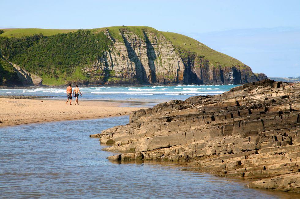 Beach of Coffee Bay located in South Africa on the India, Ocean also named the Wild Coast