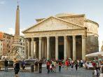 ROME - OCTOBER 2: Tourists visit the Pantheon on October 2, 2012 in Rome, Italy. Pantheon is a famous monument of ancient Roman culture, the temple of all the gods, built in the 2nd century.;