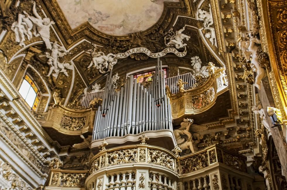 ROME, ITALY - JUNE 4: Cantoria of the Santa Maria della Vittoria church in Rome, Italy at June 4, 2012. Church was opened at 1620 and cantoria was decorated by Mattia de Rossi.