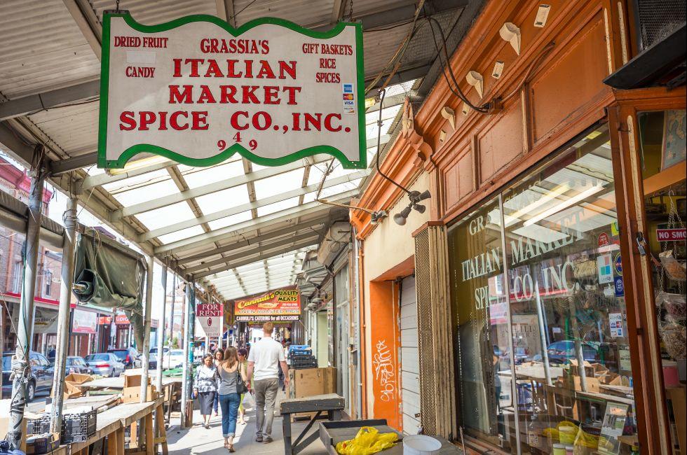 PHILADELPHIA - MAY 8: Philadelphia's Italian market on May 8, 2015. The market is the oldest working outdoor market in the United States.
