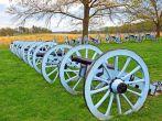 Revolutionary War cannons on display at Valley Forge National Historical Park, Pennsylvania, USA.