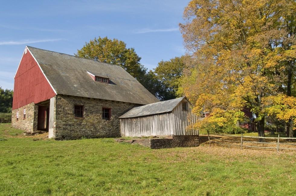 A beautiful rural Autumn scene in Bucks County, Pennsylvania.