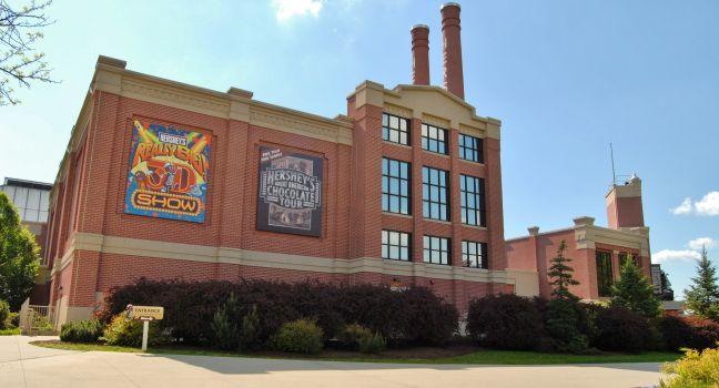 HERSHEY, PA - JUNE 25: Hershey Chocolate World  on June 25, 2011 in Hershey,PA USA. The factory has many attractions with making your own chocolate, 3D movies, trolley bus rides around Hershey City.