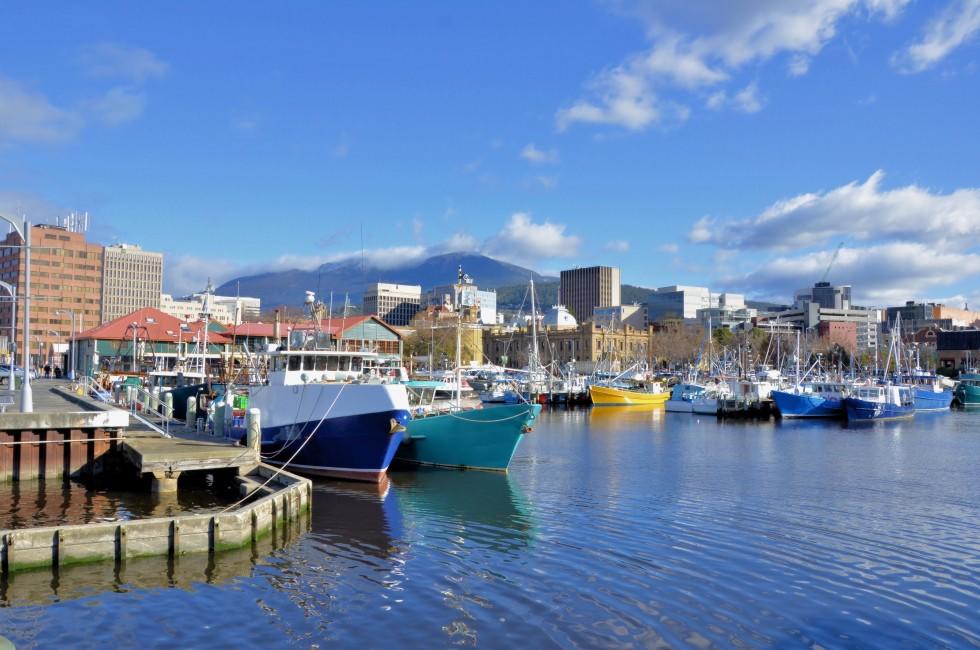 View of Hobart Harbour in a Clear Winter Day; 