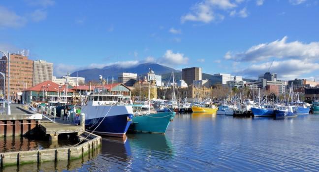 View of Hobart Harbour in a Clear Winter Day; 