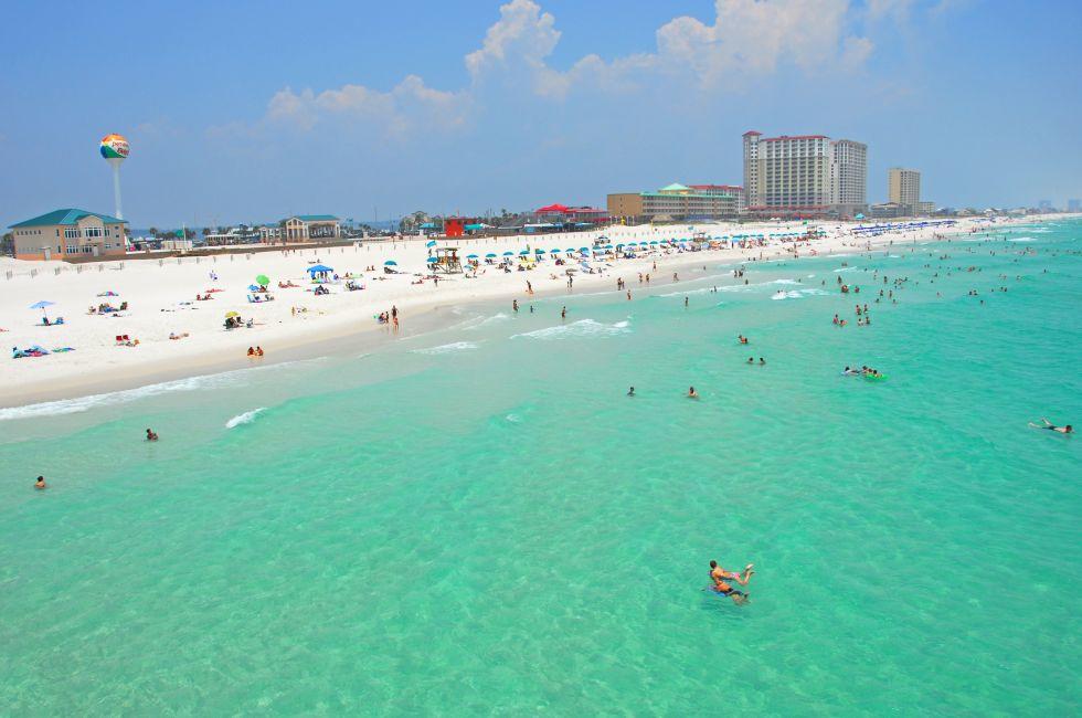 Wide View of Pensacola Florida Beach and Seashore