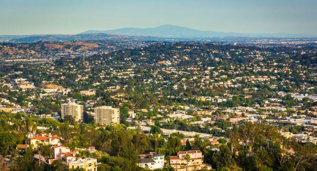 View of Northeast Los Angeles from Griffith Observatory, in Los Angeles, California.