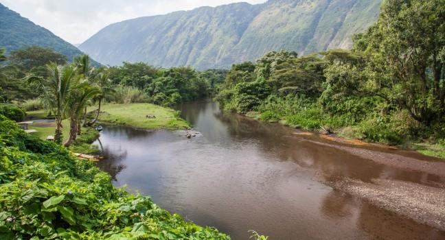 View of Waipio Valley, Big Island, Hawaii.