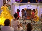Each portraying a character from the Disney animated classic  "Beauty and the Beast,"  Magic Kingdom guests join Belle and Lumiere for a fun-filled storytelling adventure at Enchanted Tales with Belle. The interactive character experience is part