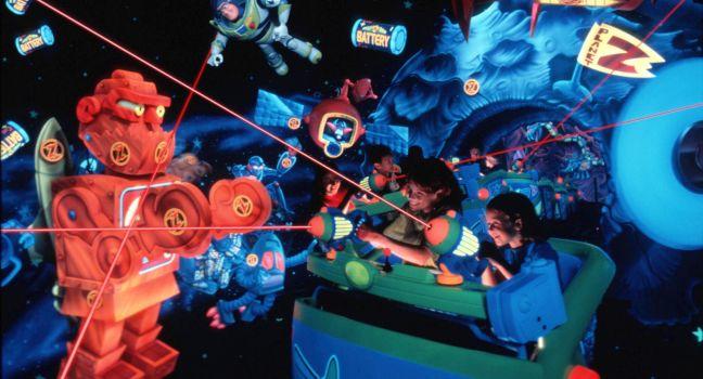 BATTERIES NOT INCLUDED — Buzz Lightyear’s Space Ranger Spin – located in the Magic Kingdom at Walt Disney World Resort in Lake Buena Vista, Fla., transports guests into the playful world of “Toy Story,” Disney and Pixar&#