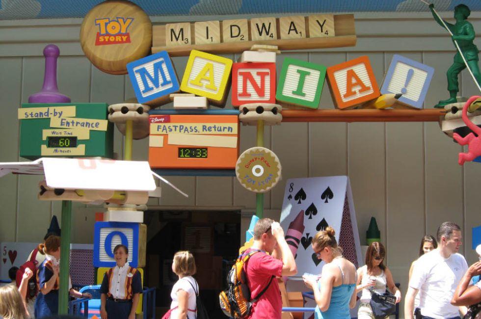 Entrance of Toy Story Midway Mania in Disney's Hollywood Studios.