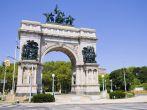 Soldiers' and Sailors' Arch at Grand Army Plaza in Brooklyn, dedicated on October 21, 1892 with an inscription that reads "To the Defenders of the Union, 1861-1865."