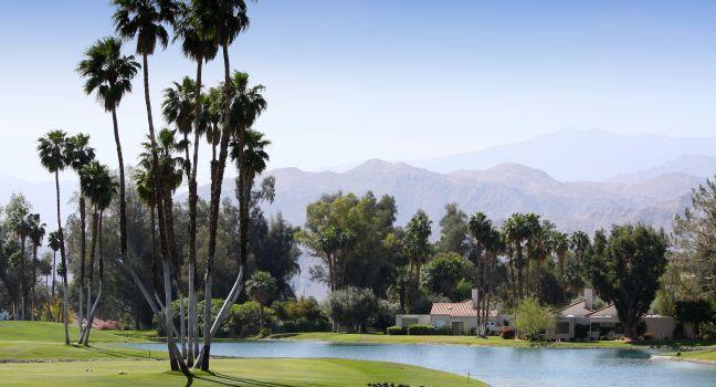 Rancho Mirage, California, usa Ã¢?? april 2, 2015 : View of the golf course during the first round of ANA inspiration golf tournament, lpga tour, at the Mission Hills country club, in Rancho Mirage, ca