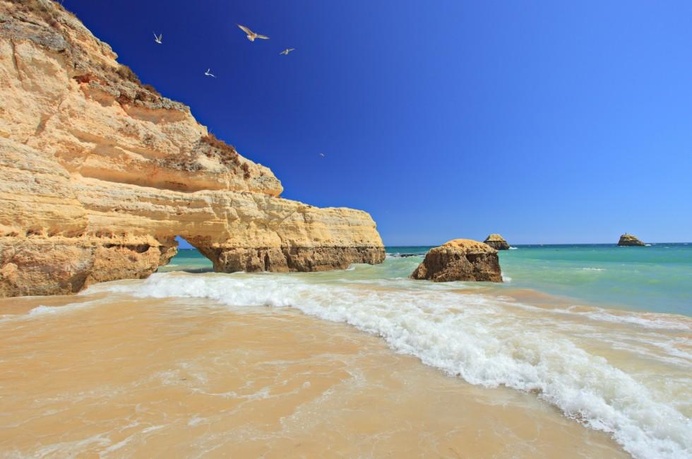 Praia da Rocha beach in Portimao, Algarve, Portugal; Shutterstock ID 35414881; Project/Title: Fodors; Downloader: Melanie Marin