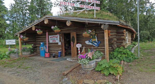 Image from outside the visitor center in North Pole, Alaska.