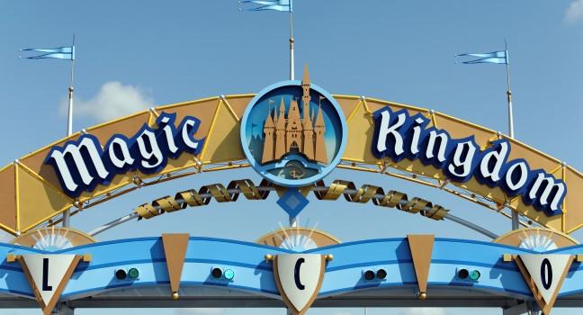 LAKE BUENA VISTA, FL - APRIL 18: A sign marks the entrance to the Magic Kingdom section of Walt Disney World on April 18, 2013. Walt Disney World is the worlds most visited theme park.; 