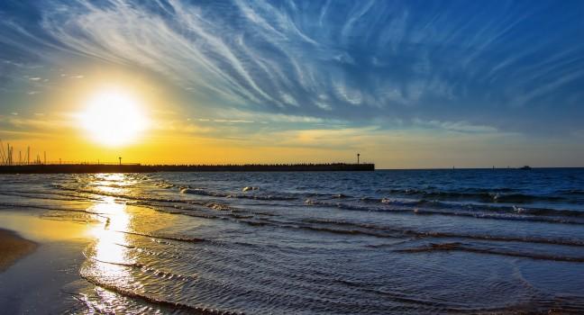 seascape near the marina in Israel, Ashdod; 