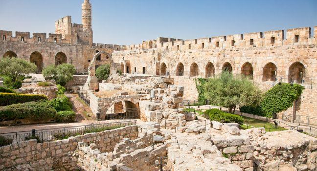 Tower of David is so named because Byzantine Christians believed the site to be the palace of King David. The current structure dates from the 1600's. Jerusalem, Israel; Shutterstock ID 105852752; Project/Title: Top 100 Jerusalem; Downloader: Fodor's Trave
