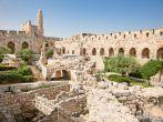 Tower of David is so named because Byzantine Christians believed the site to be the palace of King David. The current structure dates from the 1600's. Jerusalem, Israel; Shutterstock ID 105852752; Project/Title: Top 100 Jerusalem; Downloader: Fodor's Trave