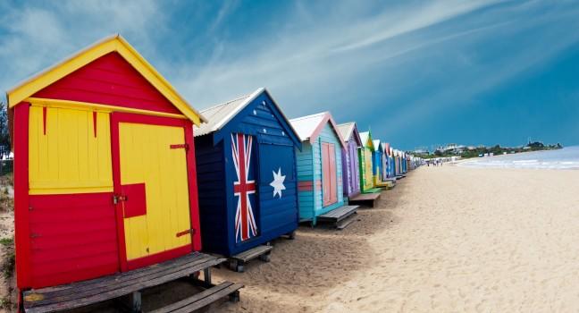 Bathing boxes on Brighton beach - Melbourne - Australia