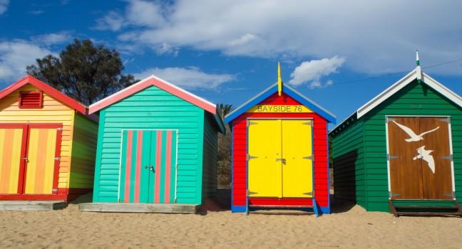 Bathing boxes on Brighton beach - Melbourne - Australia