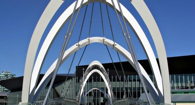 Modern Footbridge over the Yarra River at Melbourne's Convention and Exhibition Centre