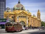MELBOURNE, AUSTRALIA - OCTOBER 29: Iconic Flinders Street Station  was completed in 1910 and is used by over 100,000 people  each day - 29 October 2012, Melbourne Australia,; 